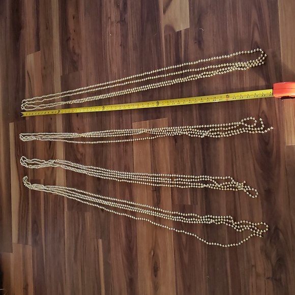 HOST PICK. Vtg. (4) Strands of Gold Beads. Approximately 216" Long - Picture 2 of 3